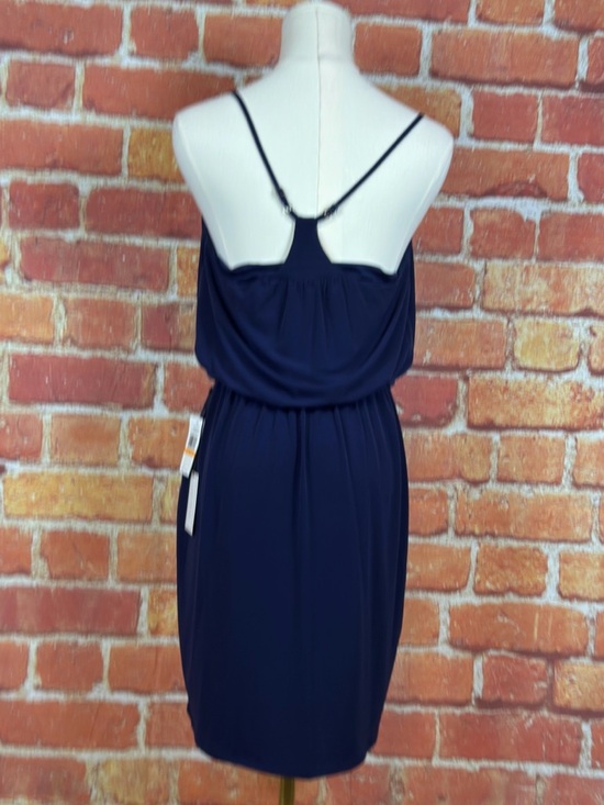 1. State Navy Midi Dress with Tie Waist Size Small Elegant Party Cocktail NEW - Picture 4 of 16